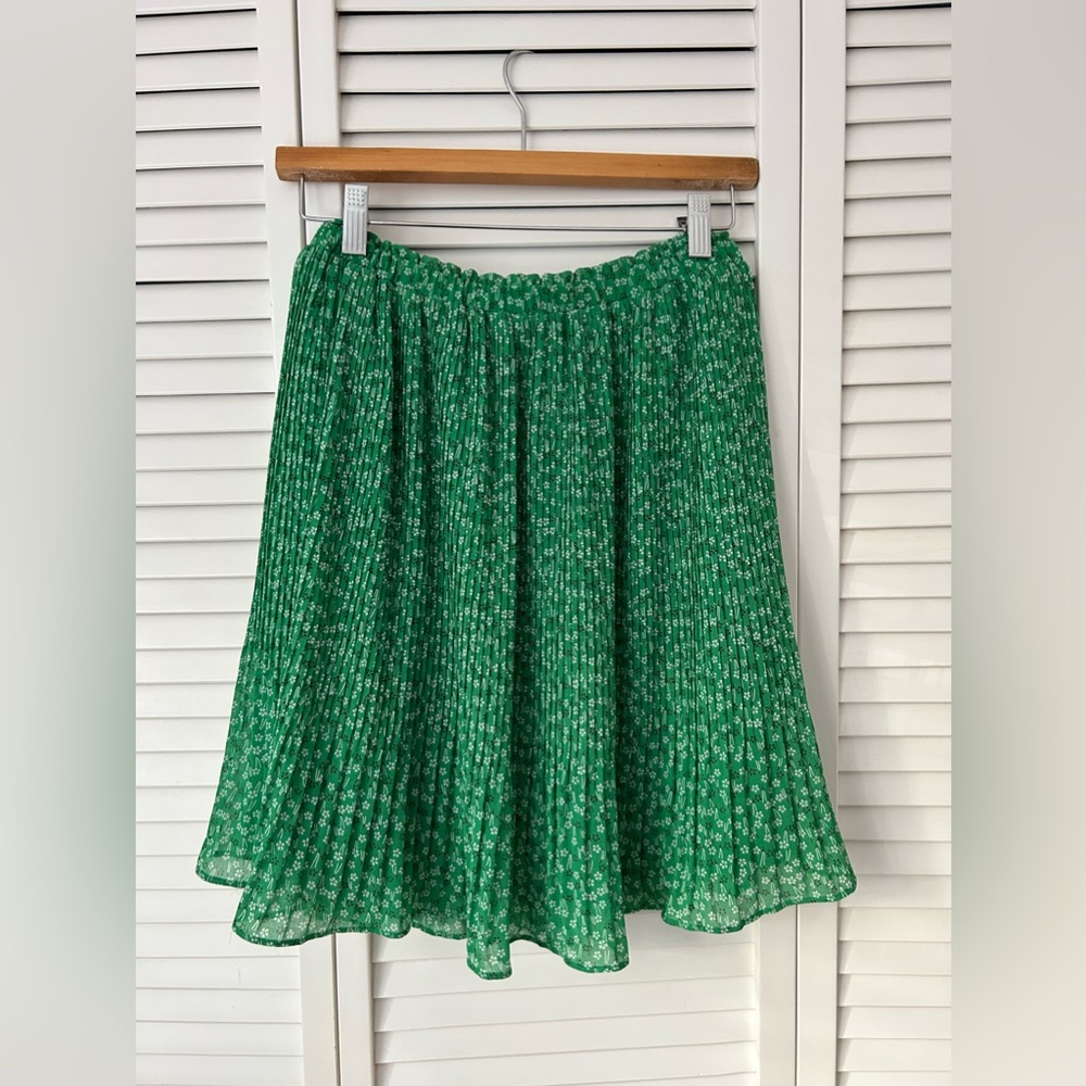 Mango Green Pleated Skirt